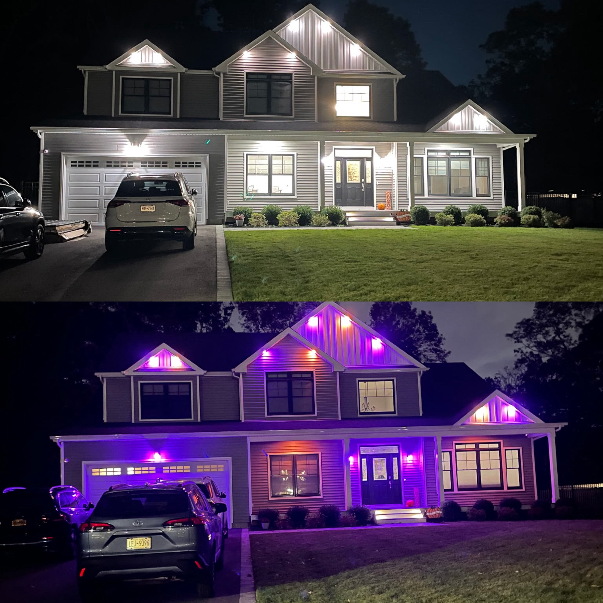Before and after electrical or lighting project on Long Island