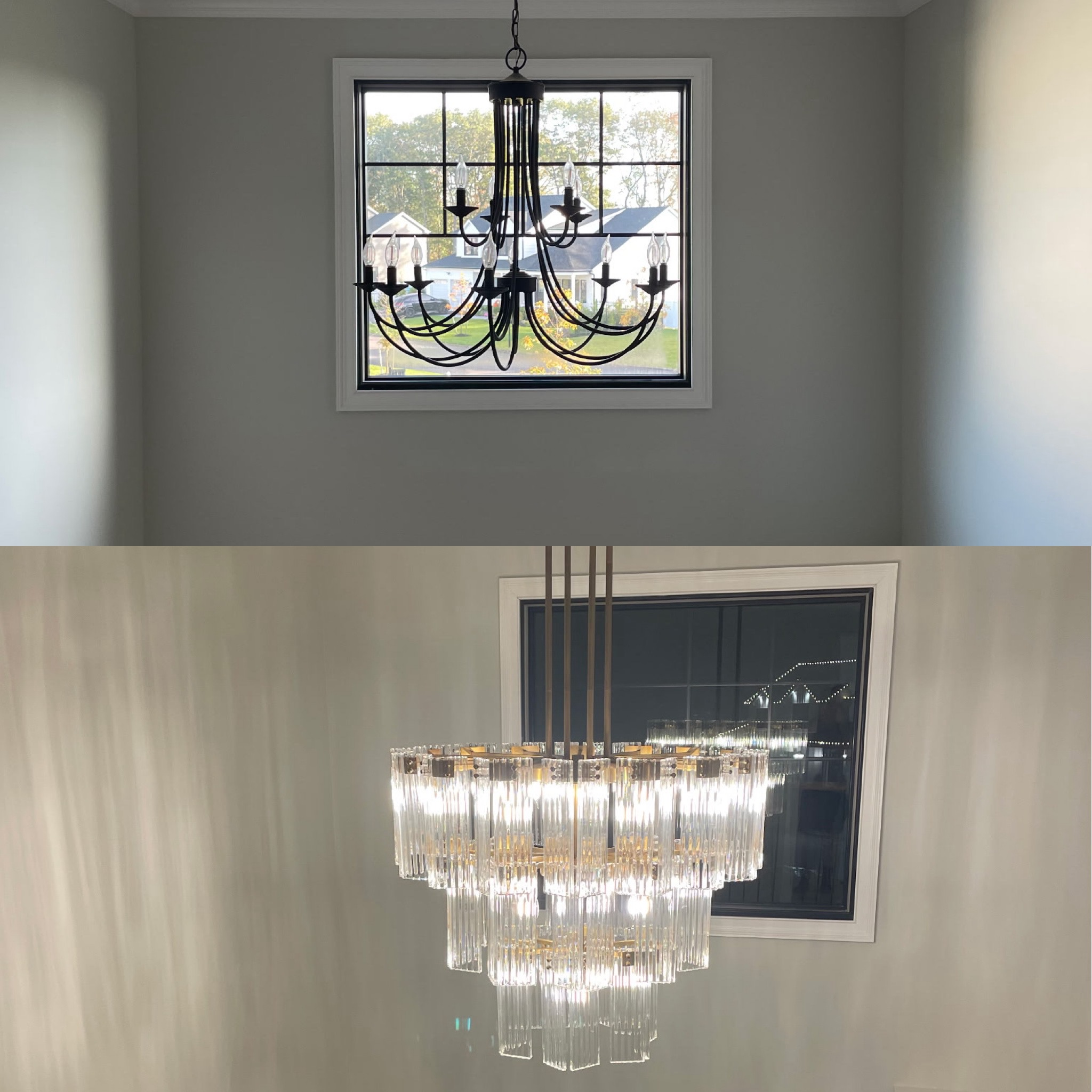 Before and after electrical lighting project by Majestic Ohms