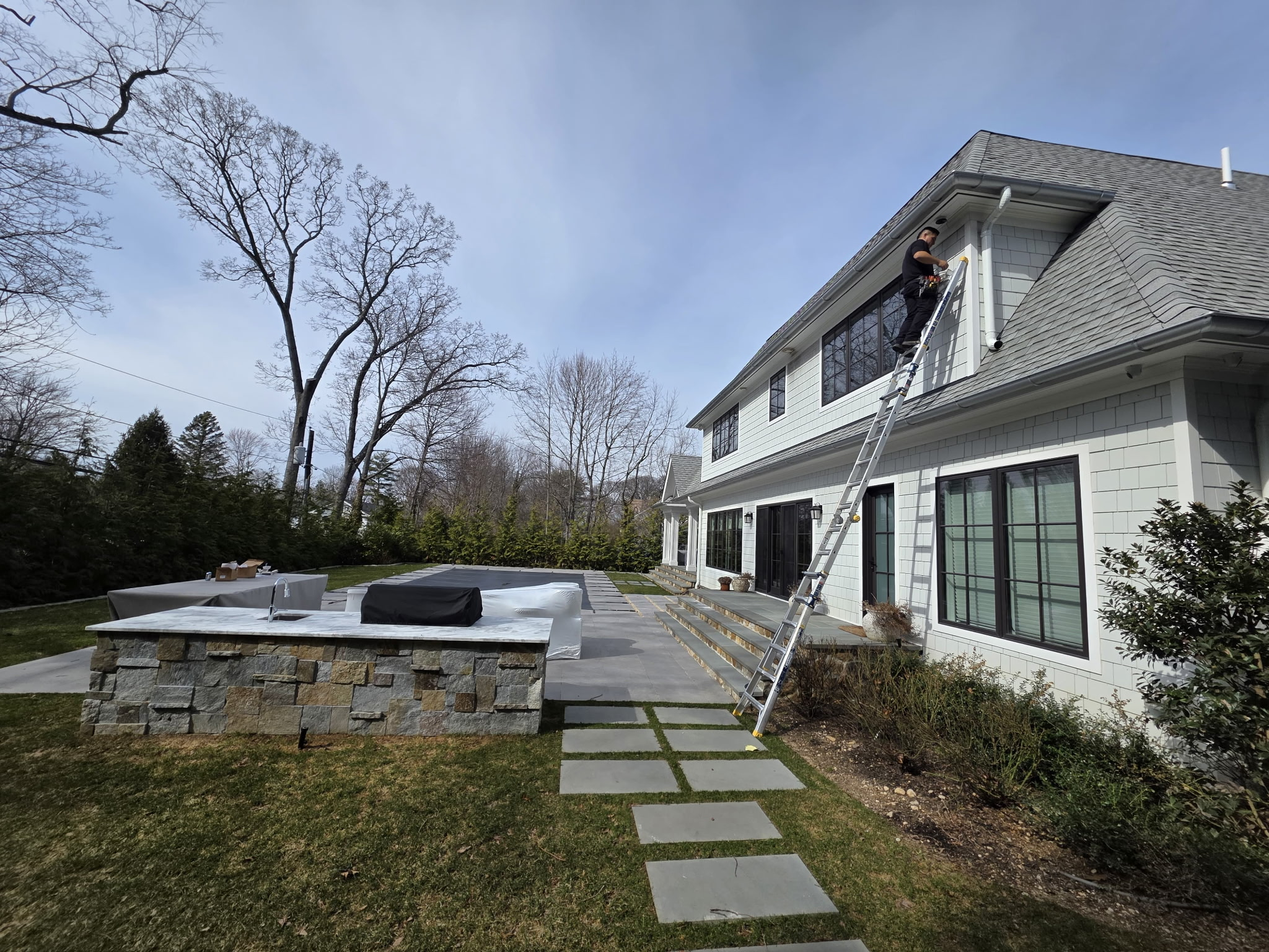 Exterior electrical and lighting project by Majestic Ohms